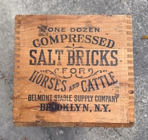 COMPRESSED SALT BRICKS ADVERTISING CRATE