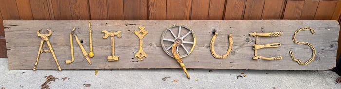 FOLK ART "ANTIQUES" SIGN