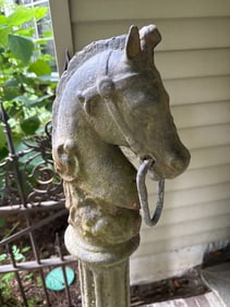 CAST IRON HORSE HITCHING POST