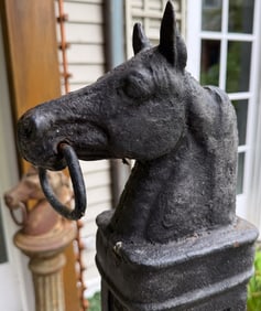 CAST IRON HORSE HITCHING POST