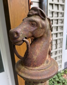 CAST IRON HORSE HITCHING POST