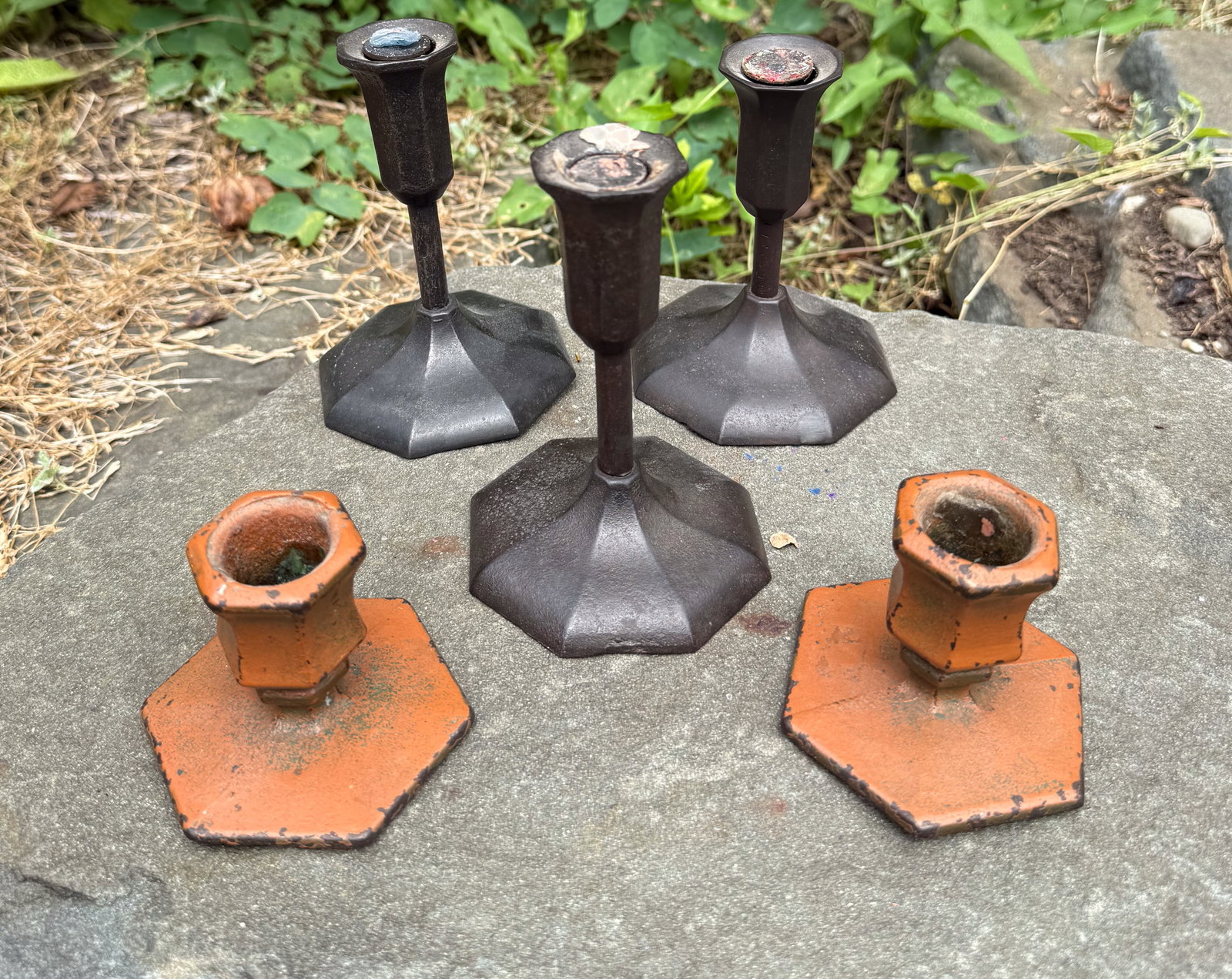 (5) CAST IRON CANDLESTICKS (1 of 5)