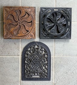 (3) CAST IRON FLOOR VENTS