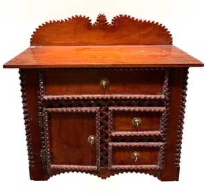 TRAMP ART MINIATURE CUPBOARD
