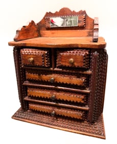 TRAMP ART MINIATURE CHEST