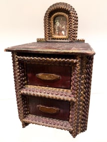 TRAMP ART MINIATURE DRESSER