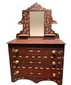 TRAMP ART MINIATURE DRESSER