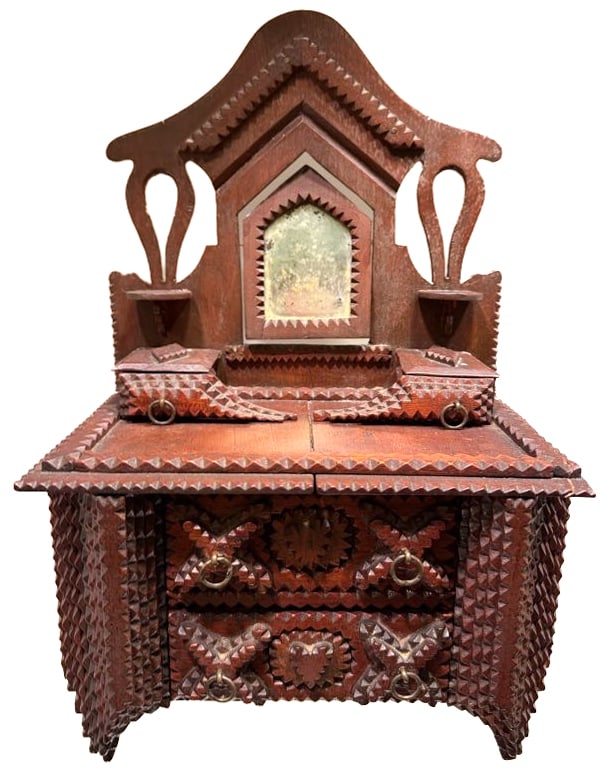 TRAMP ART MINIATURE DRESSER (1 of 8)