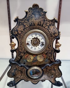 WATERBURY CAST IRON FRONT MANTLE CLOCK