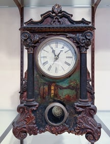 CAST IRON FRONT MANTLE CLOCK