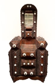 TRAMP ART MINIATURE DRESSER