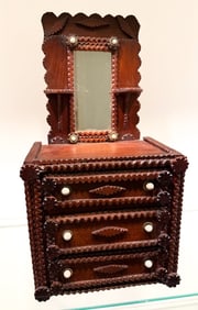 TRAMP ART MINIATURE DRESSER