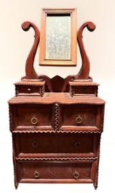 TRAMP ART MINIATURE DRESSER