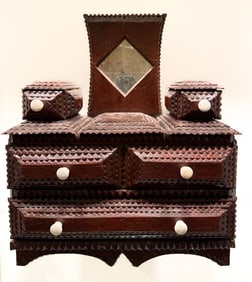 TRAMP ART MINIATURE DRESSER