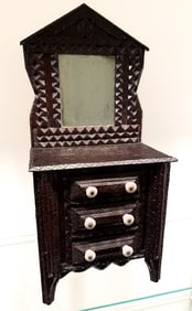 TRAMP ART MINIATURE DRESSER