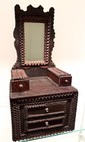 TRAMP ART MINIATURE DRESSER