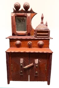 TRAMP ART MINIATURE DRESSER