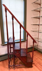 ANTIQUE LIBRARY LADDER / STEPS