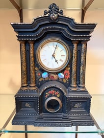 WATERBURY CAST IRON FRONT MANTLE CLOCK