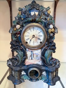 AMERICAN CLOCK CO. CAST IRON FRONT MANTLE CLOCK