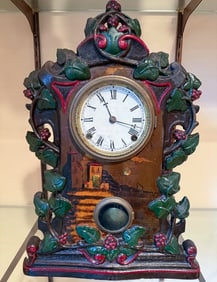 WATERBURY CLOCK CO. CAST IRON FRONT MANTLE CLOCK