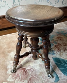 WOODEN PIANO STOOL
