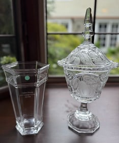 BLEIKRISTALL BEYER COMPOTE AND TIFFANY & COMPANY VASE