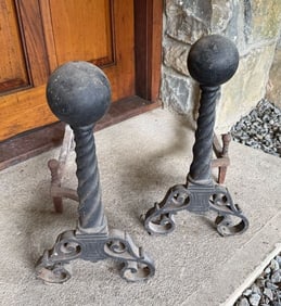 PAIR OF ANTIQUE ANDIRONS