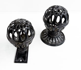 (2) CAST IRON STRING HOLDERS