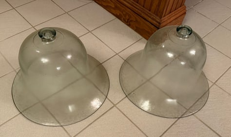 (2) GLASS BELLS JARS