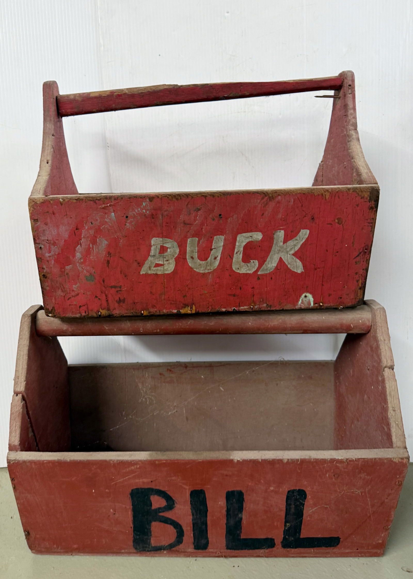 (2) WOODEN TOOL TOTES (1 of 4)