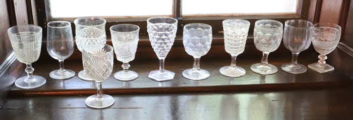 LOT OF PRESSED GLASS GOBLETS