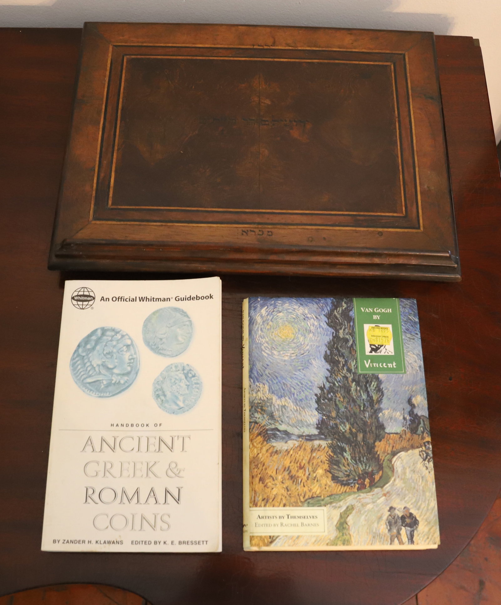 INLAID JUDAICA TABLE EASEL AND BOOKS (1 of 5)