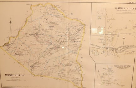 19TH C. MAP OF WASHINGTON TWP. NJ
