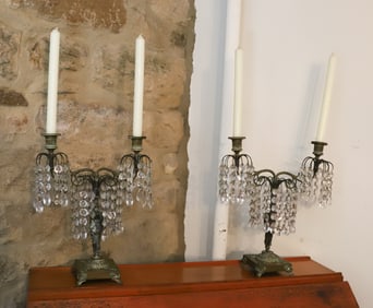 PAIR OF BRONZE CANDLEHOLDERS