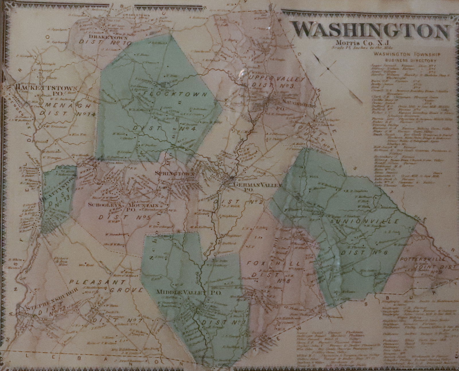 19TH C. MORRIS COUNTY, NJ MAP (1 of 7)