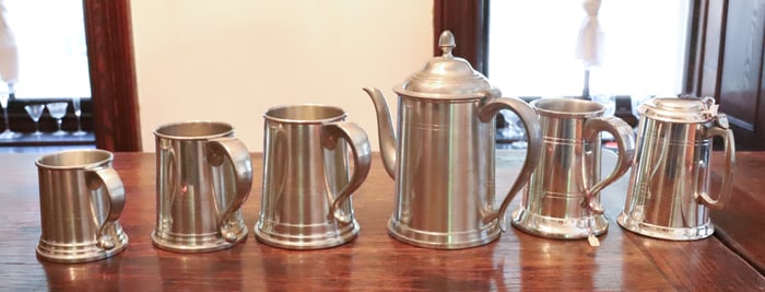 LOT OF CONTEMPORARY PEWTER