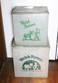 PAIR OF WELSH FARMS MILK BOXES