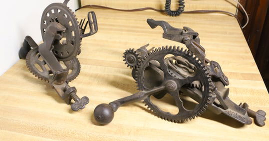 (2) ANTIQUE APPLE PEELERS