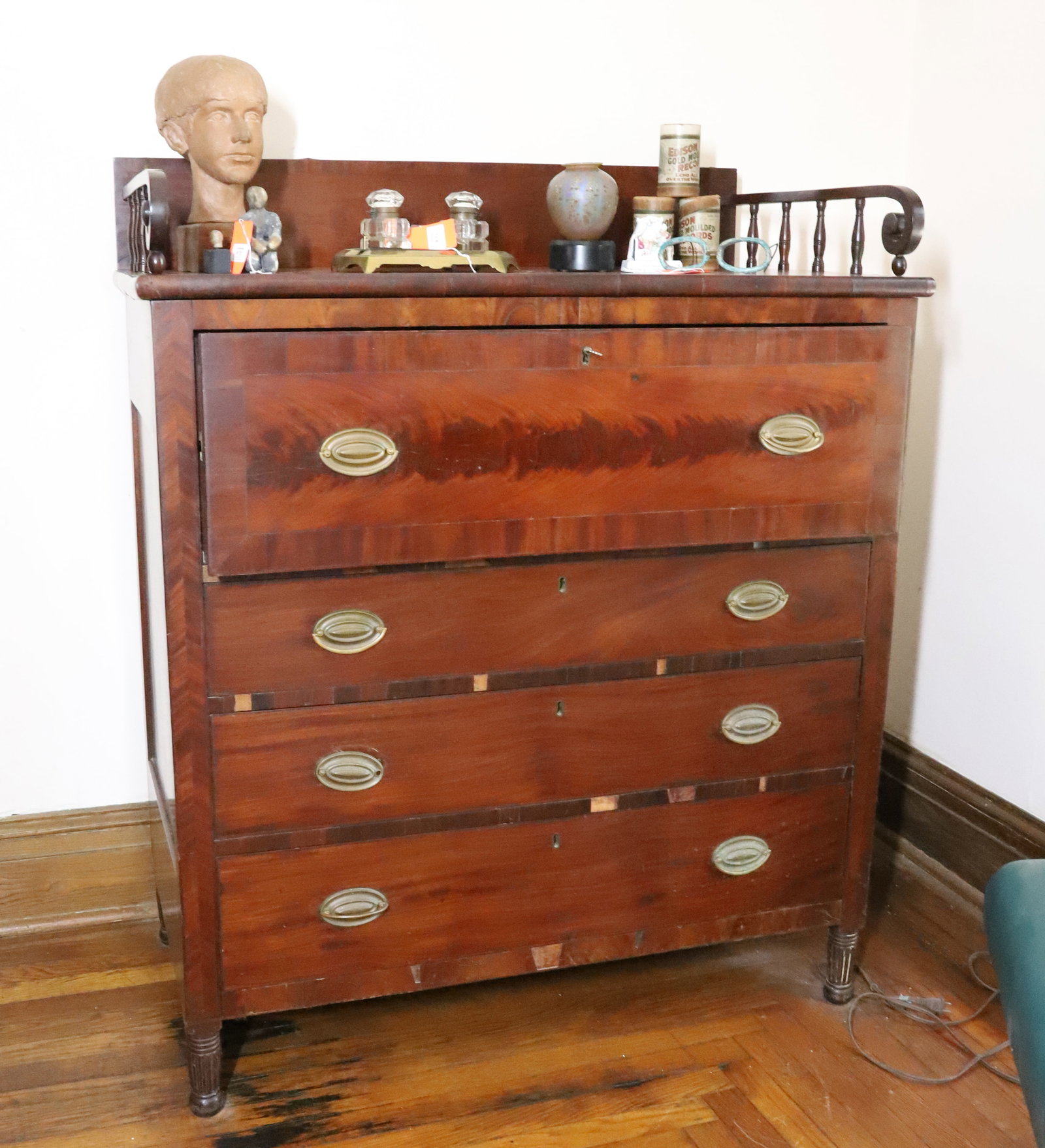 19TH C. DESK / CHEST OF DRAWERS (1 of 4)