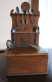 ANTIQUE SPOON RACK / CANDLEBOX