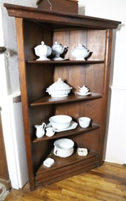 LARGE LOT OF IRONSTONE AND CORNER SHELVING