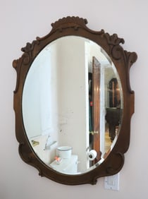 OVAL OAK MIRROR