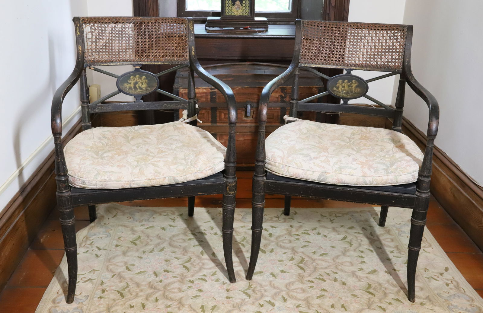 PAIR OF PAINTED ARMCHAIRS (1 of 4)