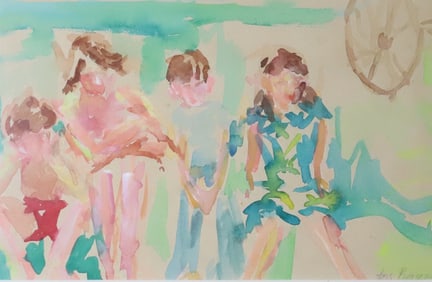ABSTRACT WATERCOLOR ON PAPER