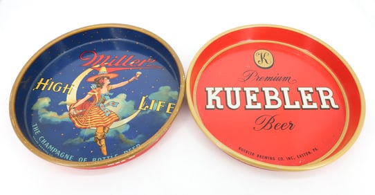 (2) VINTAGE BEER TRAYS