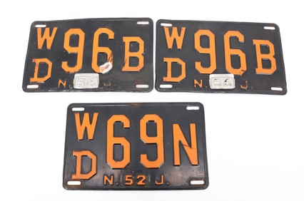(3) VINTAGE NJ LICENSE PLATES