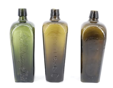 (3) ANTIQUE LIQUOR BOTTLES