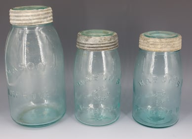(3) MASON'S FRUIT JARS