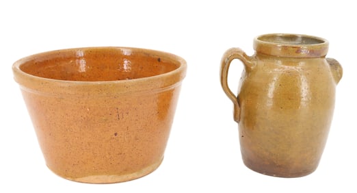 (2) REDWARE CROCKS